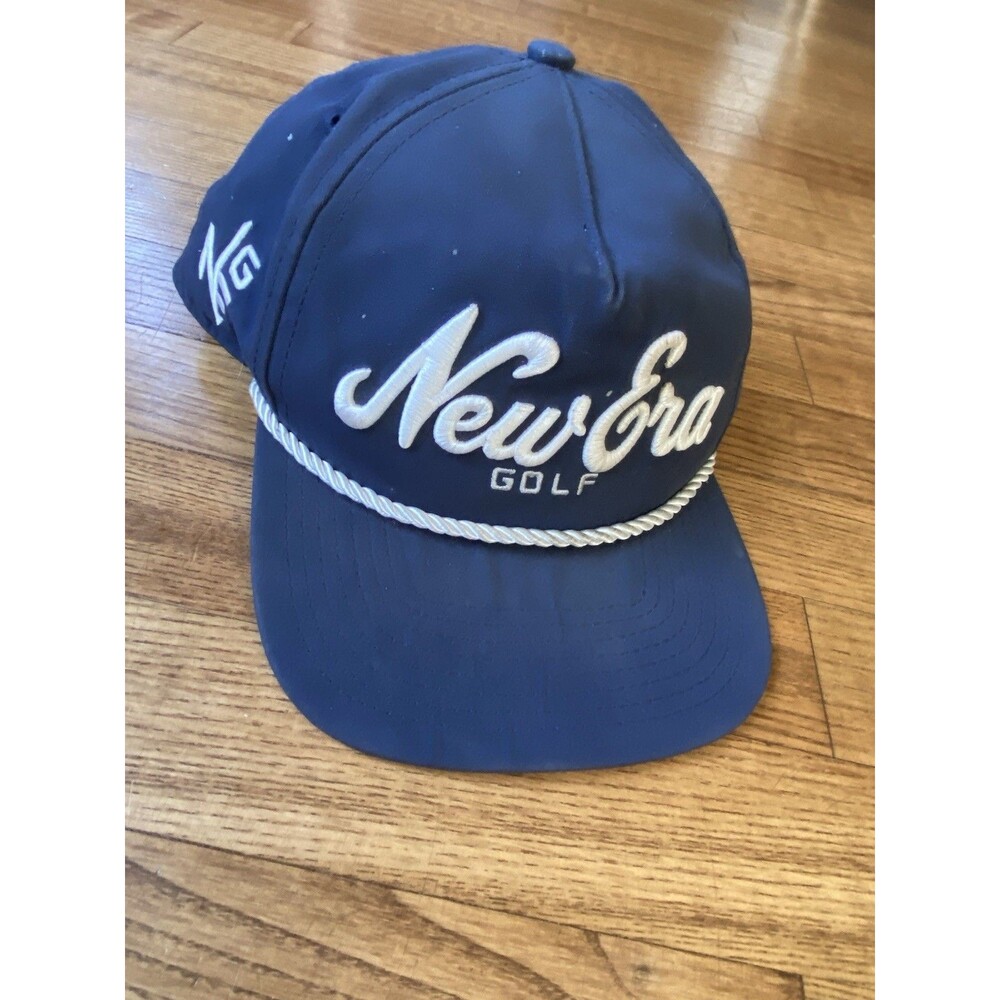 New Era Golf Rope Hat Cap Navy blue Snapback Embroidered With White VTG Style